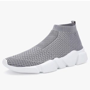 Gray Knit Slip-On Sneakers
